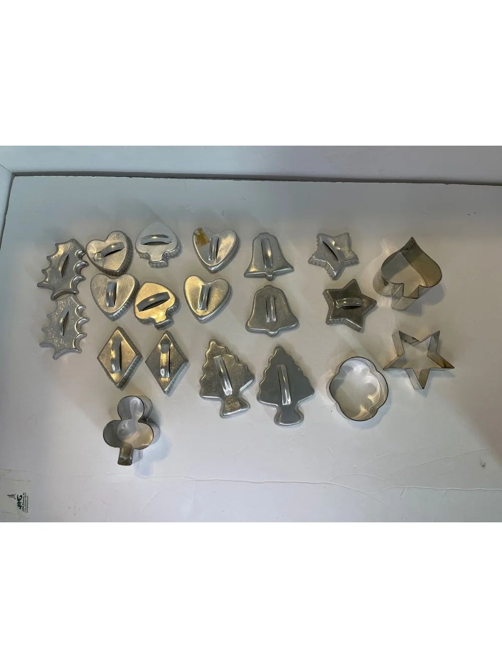 Vintage Metal Cookie Cutters Lot of 20 Aluminum Tin Holiday